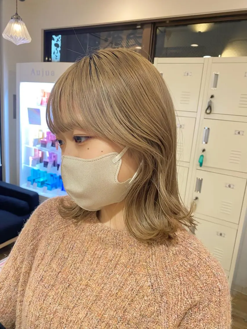 ミディアム カラー 顔周りカット カット トリートメント 🫧顔周りカット 🫧樫村優香のヘアスタイル