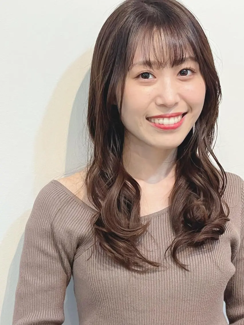 ロング ケアカラー トリートメント カット ヘアカラー トリートメント 松川  智行のヘアスタイル