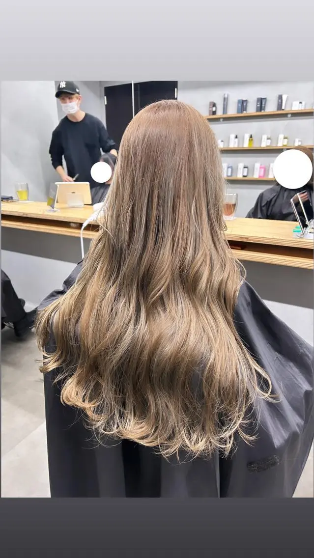 ロング カラー ベージュカラー ホワイトベージュ N/デザインカラー 🌿ナギのヘアスタイル