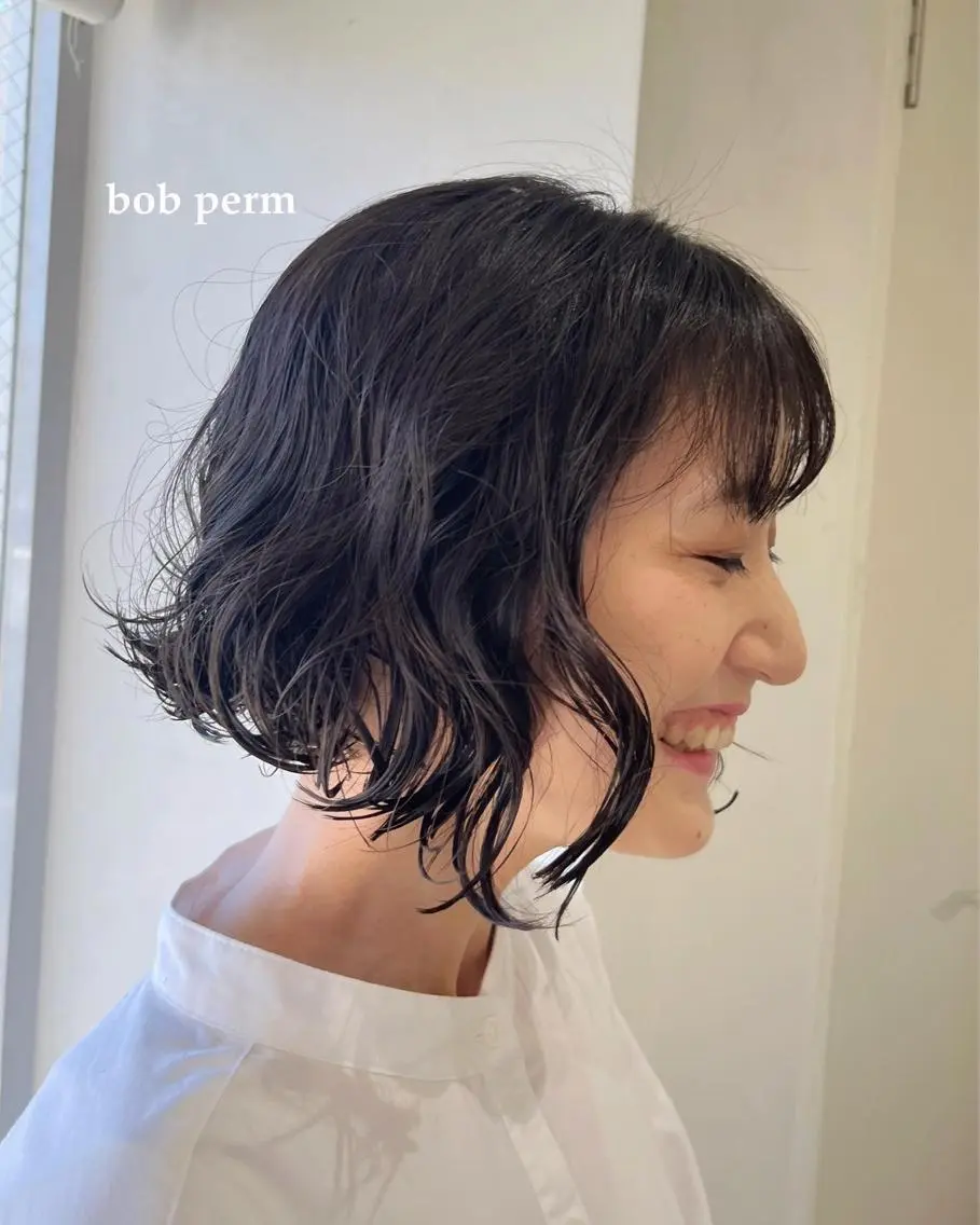 パーマ ボブ 富永 美玖のヘアスタイル