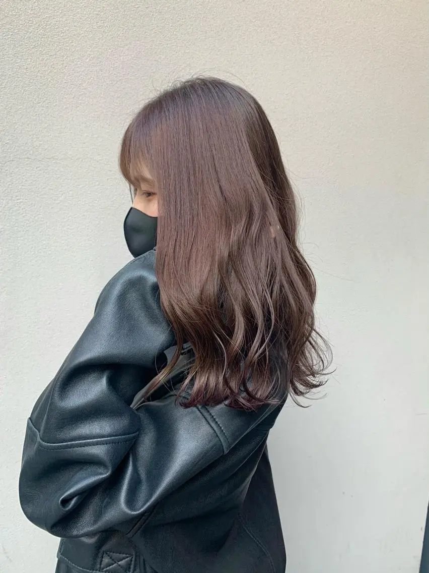 セミロング カラー ベージュカラー ピンクカラー ピンクベージュ 矢野 晃平のヘアスタイル