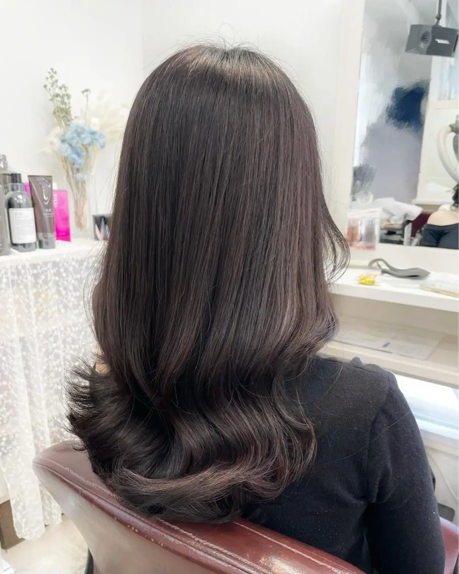 ロング カラー カット ヘアカラー トリートメント ヘアセット 韓国ヘア🤍髪質改善 🇰🇷AKANEのヘアスタイル