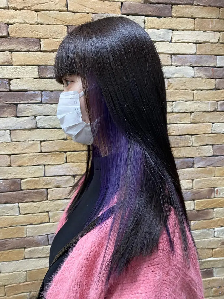 セミロング カラー ブリーチ インナーカラー ラベンダーカラー ヘアカラー ミニモお気に入り数 No.1宍戸雄弥のヘアスタイル
