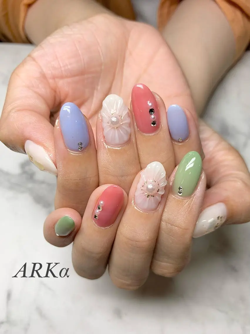 セミロング ネイル ハンドネイル Nailsalon ARKαのネイルデザイン