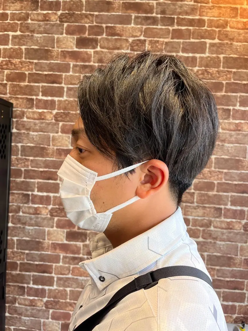 ショート メンズ メンズパーマ ケアカラー ピンクブラウン 外国人風カラー ショートヘア 久木原 ゆりのヘアスタイル