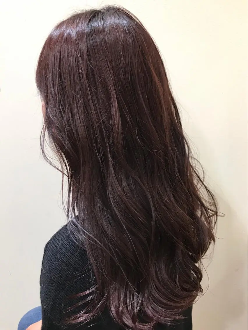 ロング カラー パーマ 🍋透け感カラー🍃 オリーブ🍐Kahoのヘアスタイル