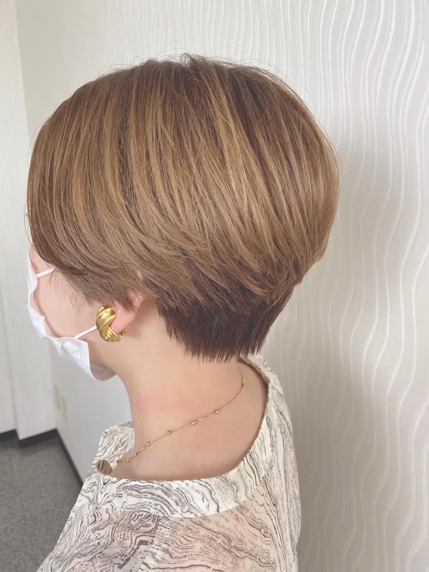 ショート 顔周りデザイン/ ママ美容師/濱ほのかのヘアスタイル