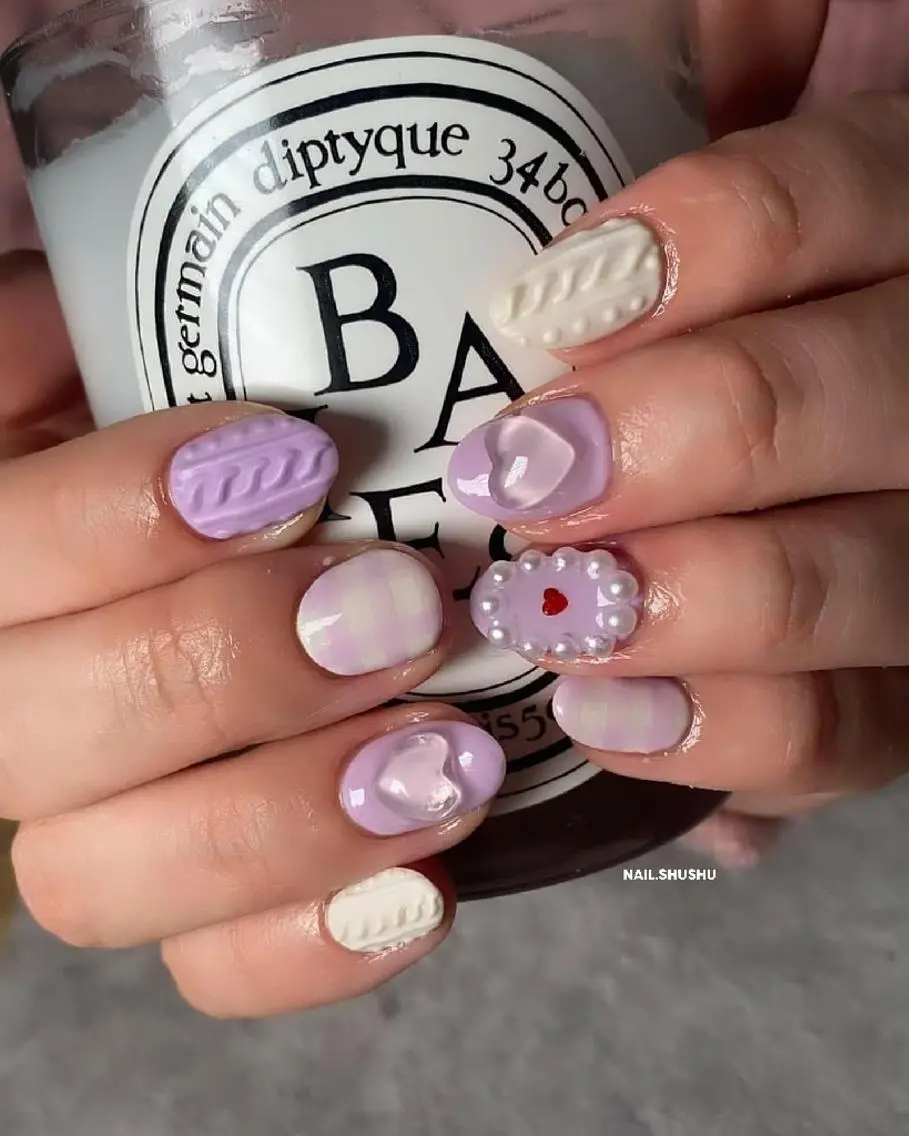 ネイル 持ち込み ニュアンスネイル シンプルネイル 冬ネイル 3dパーツ/流行り 👧shushu❤️のネイルデザイン