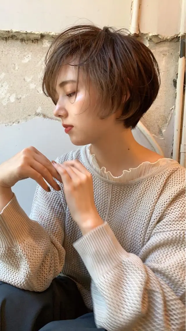 ショート カット ヘアカラー トリートメント ✨色持ちの良い艶 カラー✨蟹江真世のヘアスタイル
