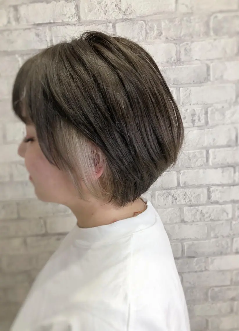 ショート カラー イヤリングカラー カット ヘアカラー トリートメント 秋山 幸太のヘアスタイル