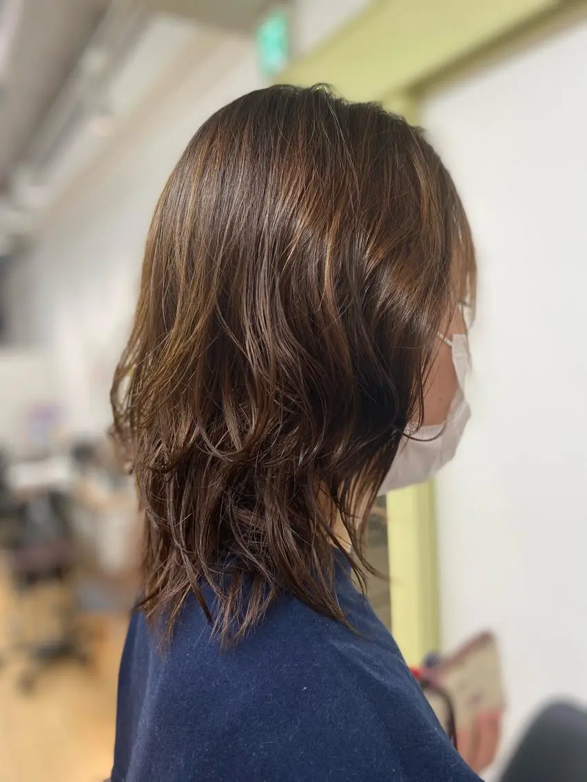 ミディアム ミディアムパーマ 外ハネヘア HIRAGA MIKIのヘアスタイル