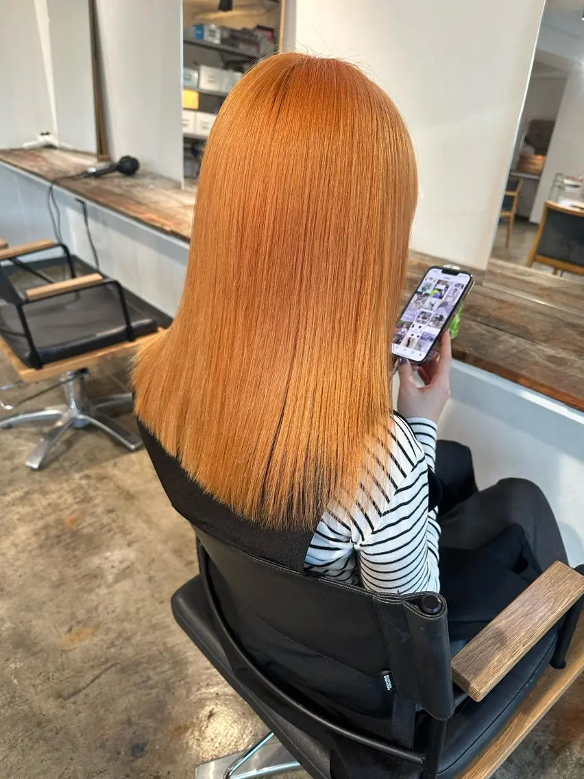 ミディアム カラー ヘアカラー トリートメント ヘアセット ✨艶ブリーチカラー ✨四ノ宮裕己のヘアスタイル