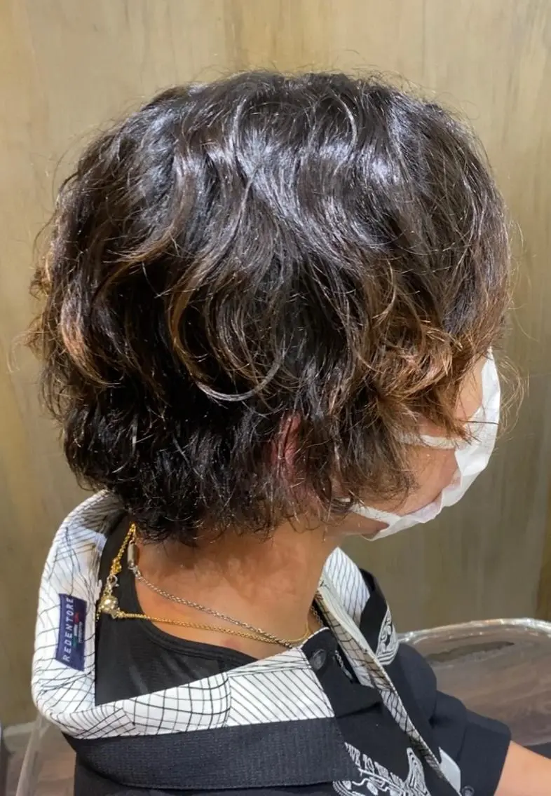 ミディアム メンズ ミディアムパーマ マッシュ メンズパーマ 谷口 雅門のヘアスタイル