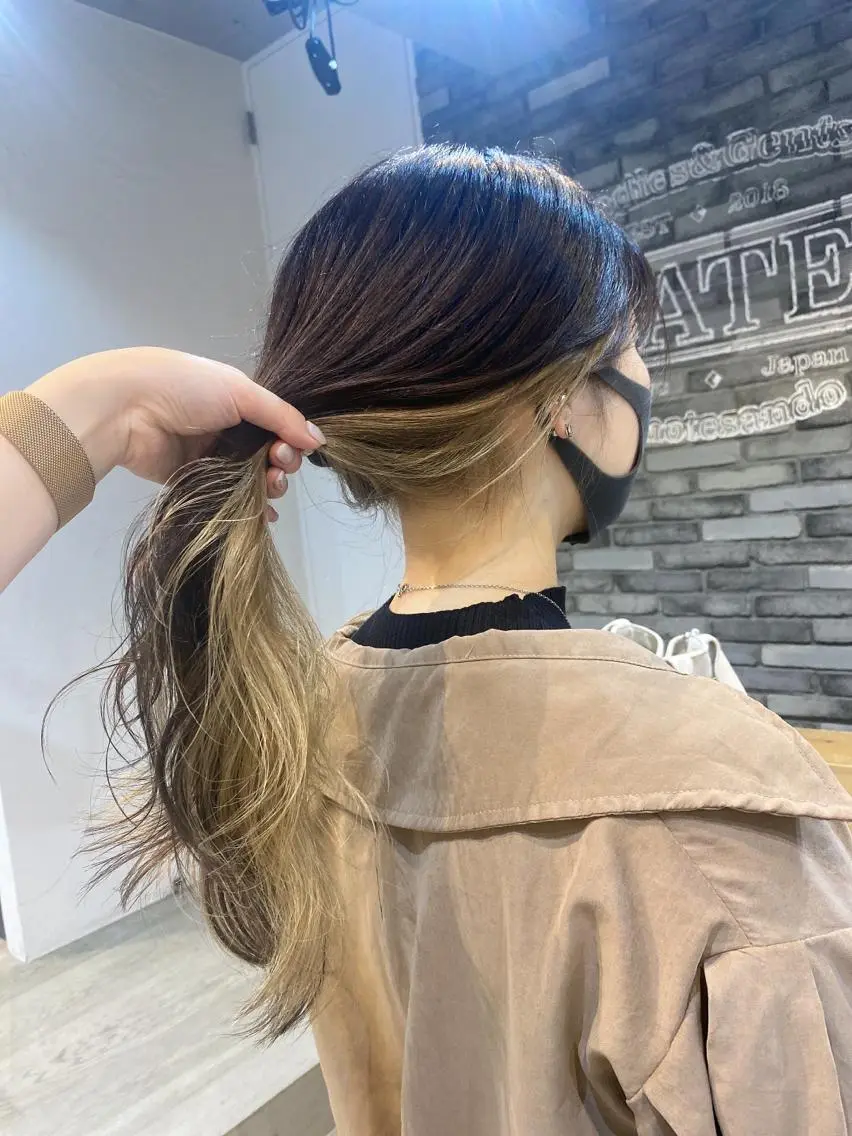 ロング カラー ブリーチ 透明感カラー ブリーチなしカラー 学生 韓国風ヘア 韓国ヘア☁️ mitsukiのヘアスタイル