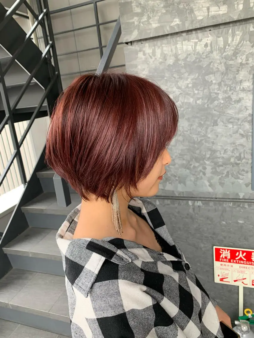 ショート カラー レッドカラー ショートヘア カット ヘアカラー トリートメント 髪質改善/白髪ぼかし KENTAのヘアスタイル