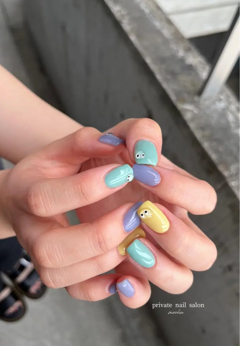 ネイル カジュアル チークネイル フレンチネイル ジェルネイル マグネットネイル ハンドネイル mocha nailのネイルデザイン