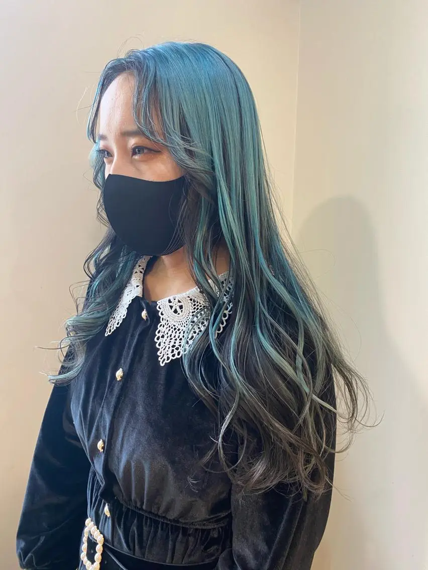 ロング カラー パーマ ヘアアレンジ メンズ キッズ ネイル マツエク・マツパ メンズブリーチ メンズインナーカラー アクアカラー 黒髪 ブリーチ ヘアカラー 🌈デザインヘア職人 Kaede🌈のヘアスタイル