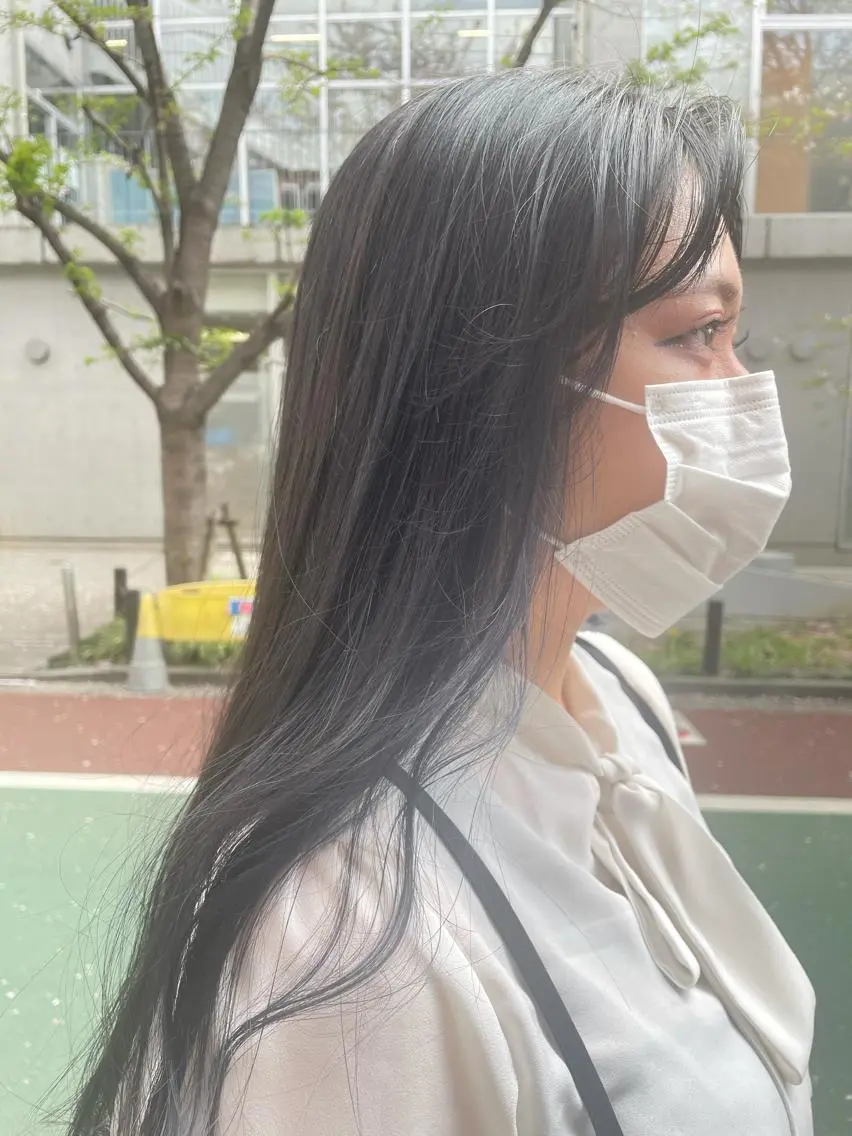 ロング カラー はばすみれ🎀ﾈｲﾙ 光ﾌｪｲｼｬﾙ ﾍｱのネイルデザイン