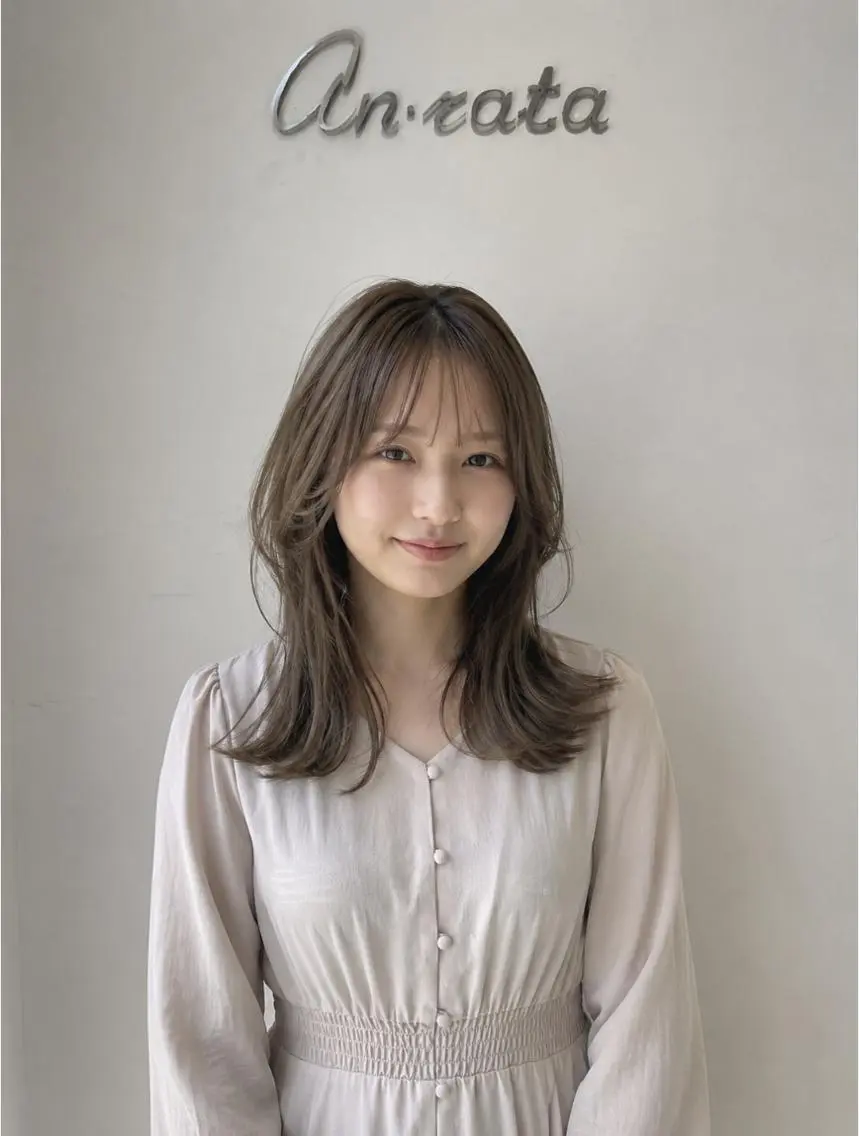 セミロング カット ヘアカラー トリートメント an・rata/ プチプラ/和歌山市駅のヘアスタイル
