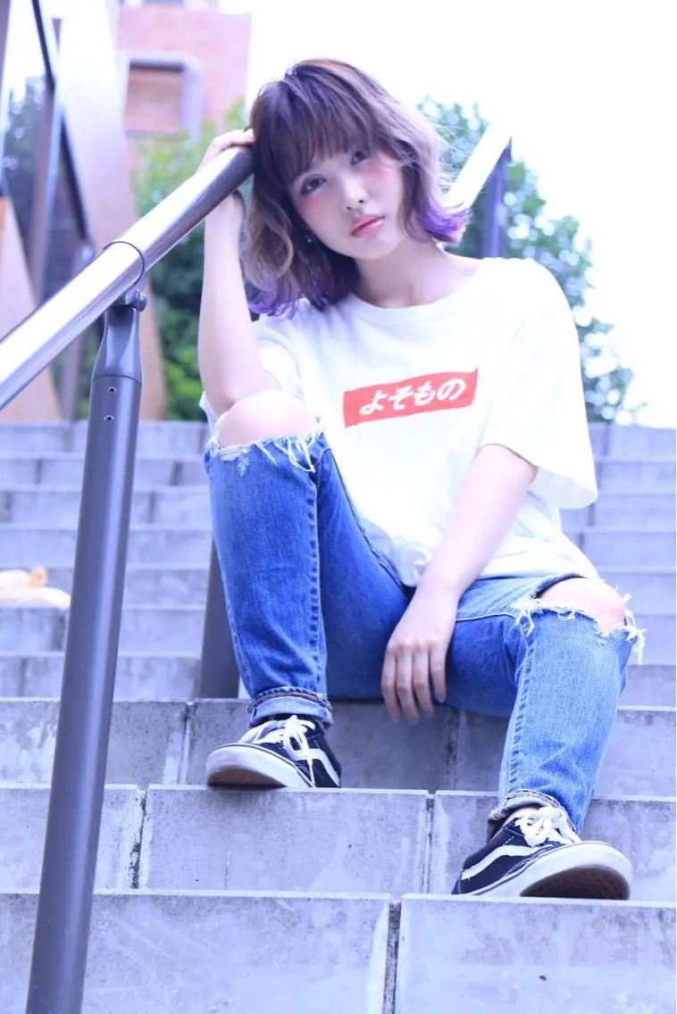 ミディアム カット ヘアカラー トリートメント 一ノ瀬 暁のヘアスタイル