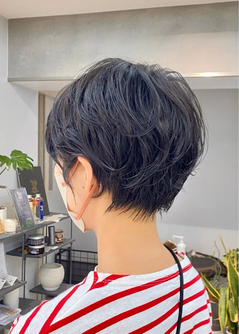 ショート パーマ パーマウルフショート 濱田匠のヘアスタイル