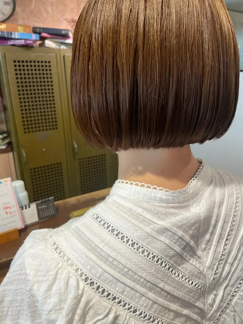 ミディアム カット ヘアカラー トリートメント ayane⭐️ボブ・ ショート・パーマのヘアスタイル
