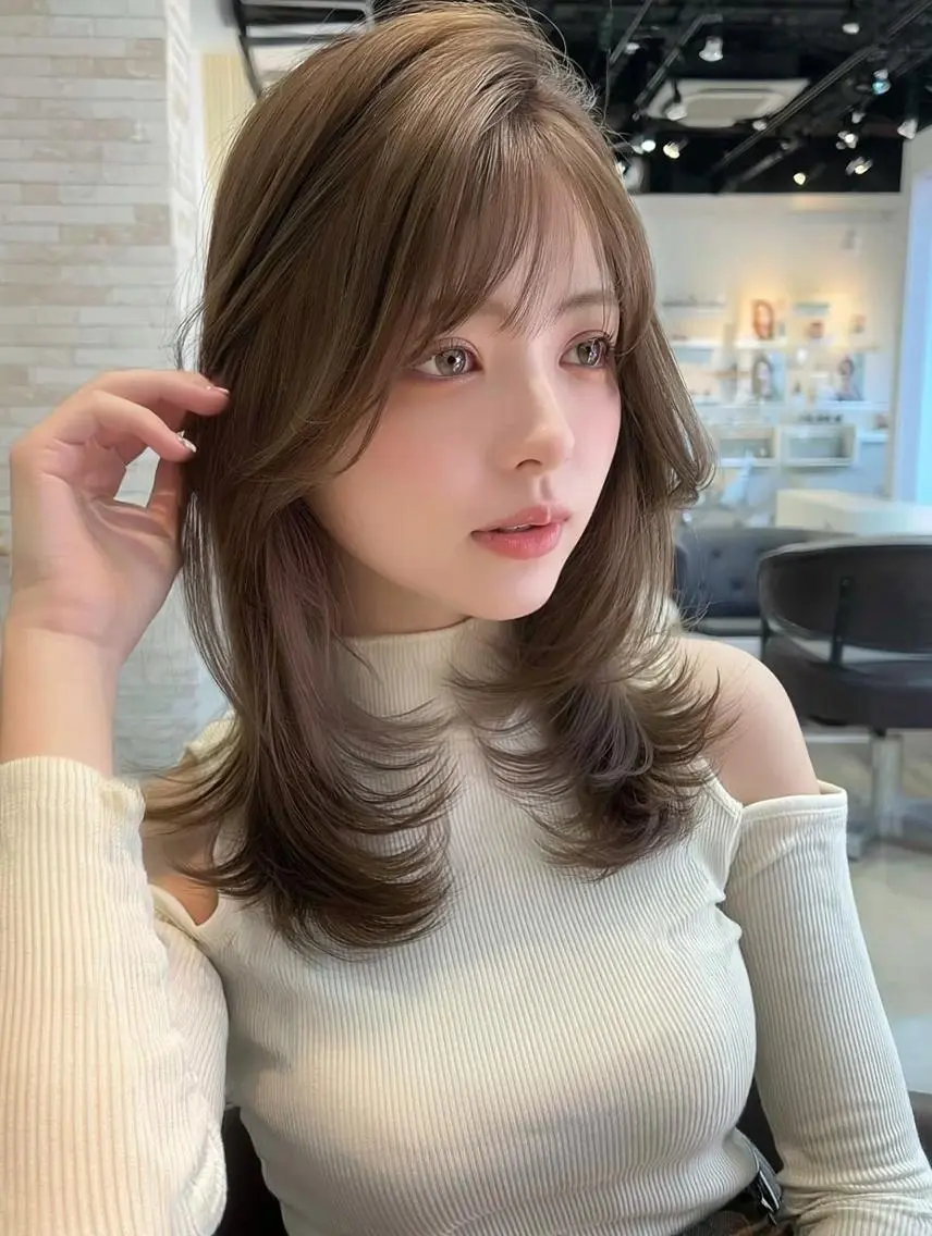 セミロング デート レイヤーカット 似合わせカット カット ヘアカラー トリートメント りきと🌈髪質改善/ 秋髪/艶カラーのヘアスタイル