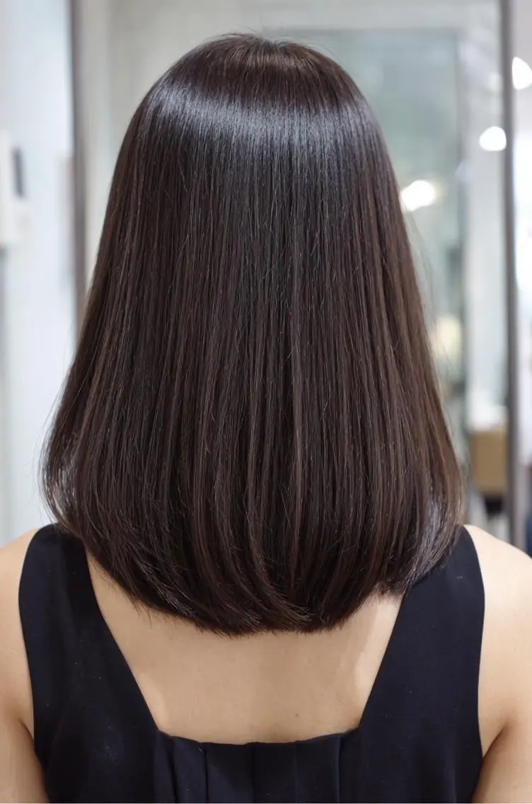 ミディアム 縮毛矯正 トリートメント 特化✨透明感カラー 白髪染め✨住田緋菜のヘアスタイル