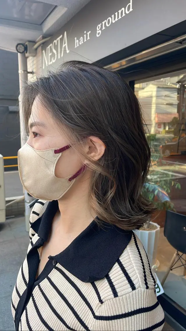 ミディアム カラー ブリーチ イヤリングカラー カット ヘアカラー トリートメント 🌈NESTA minami🌈のヘアスタイル