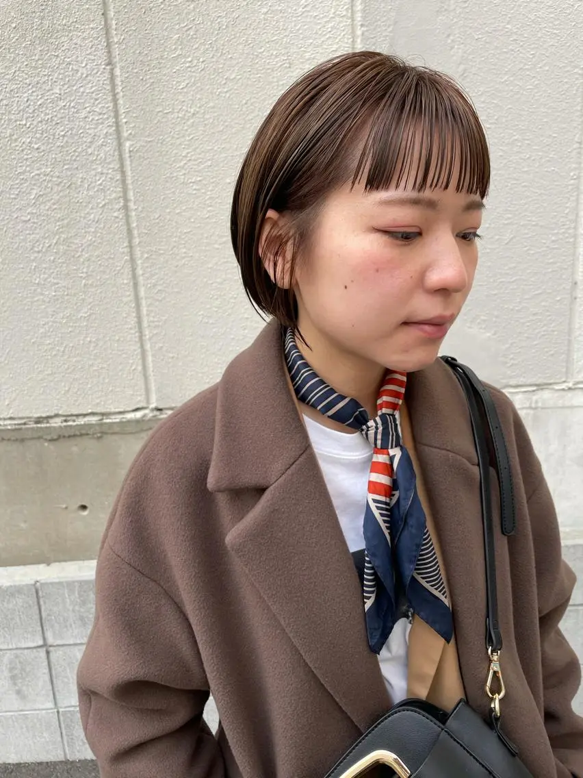 ミディアム ハイライト カット ヘアカラー トリートメント ayane⭐️ボブ・ ショート・パーマのヘアスタイル