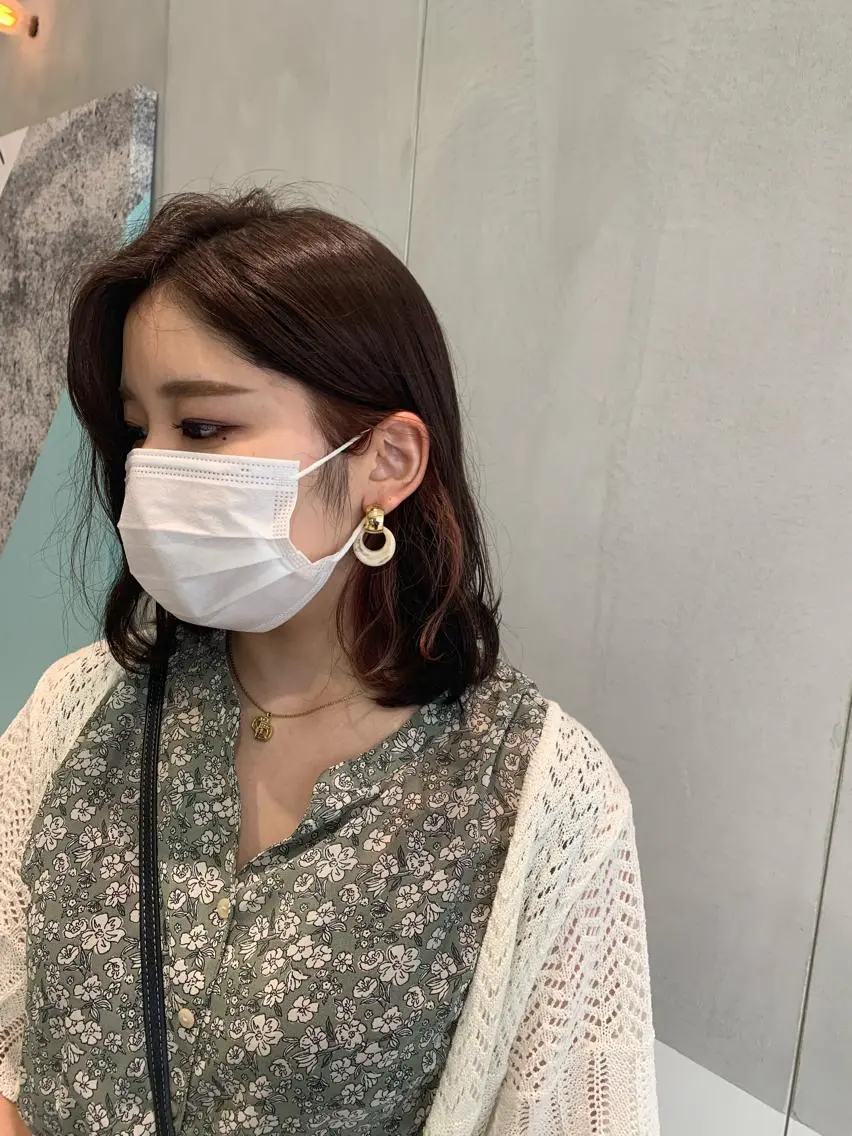 ミディアム オリーブ カラー✨有坂映哉のヘアスタイル