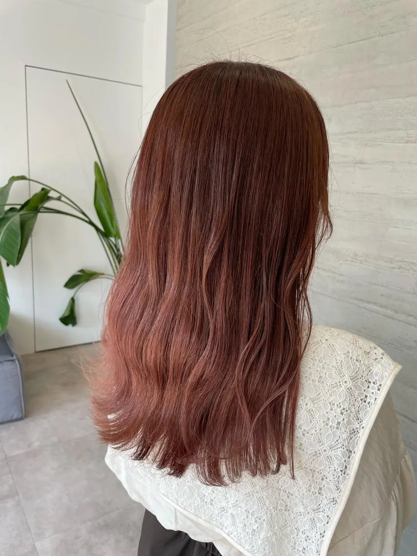 ロング オレンジブラウン 🤍tomoka 🤍のヘアスタイル