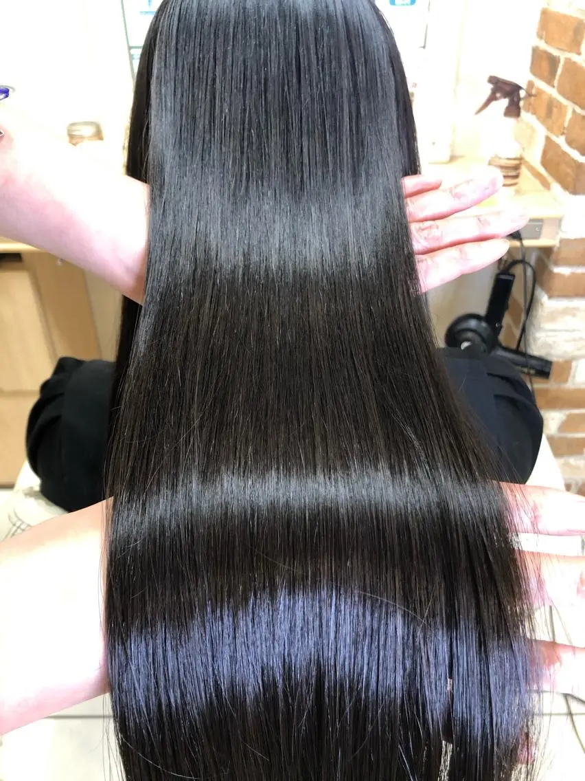 ロング パーマ 髪質改善 縮毛矯正 丸みショートボブ タッセルボブ 吉野のヘアスタイル