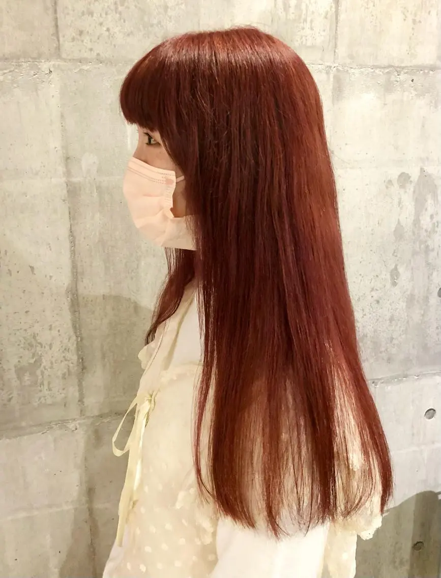ロング 興津/韓国レイヤー ダブルカラー美髪縮毛のヘアスタイル