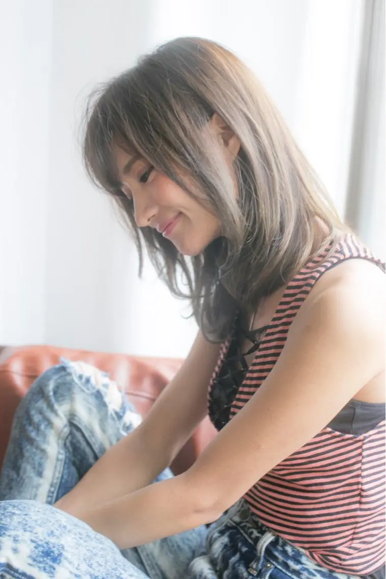 セミロング ボブ 外国人風カラー 似合わせカット 小顔カット カット ヘアカラー トリートメント バレイヤージュ 藤沢 髪質改善 竹内ケンゴのヘアスタイル