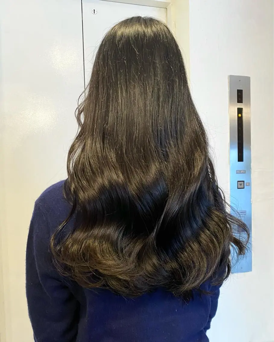 ロング カラー ヘアアレンジ 髪質改善 ヨシンモリ 韓国風ヘア レイヤーカット カット ヘアカラー トリートメント レイヤーカット×髪質 改善🇰🇷シオリのヘアスタイル
