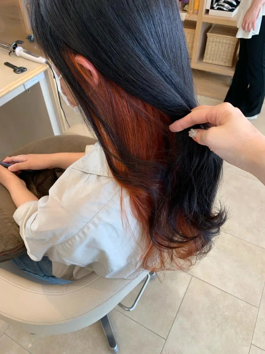 ミディアム カラー ヘアカラー トリートメント 暖色/ブリーチカラー 🎀 M i k uのヘアスタイル