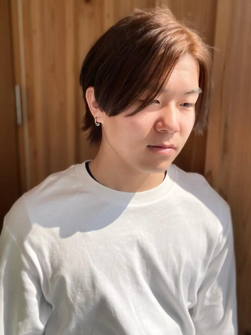 ショート カラー メンズ 透明感カラー ヘアカラー wakana / くびれカットのヘアスタイル