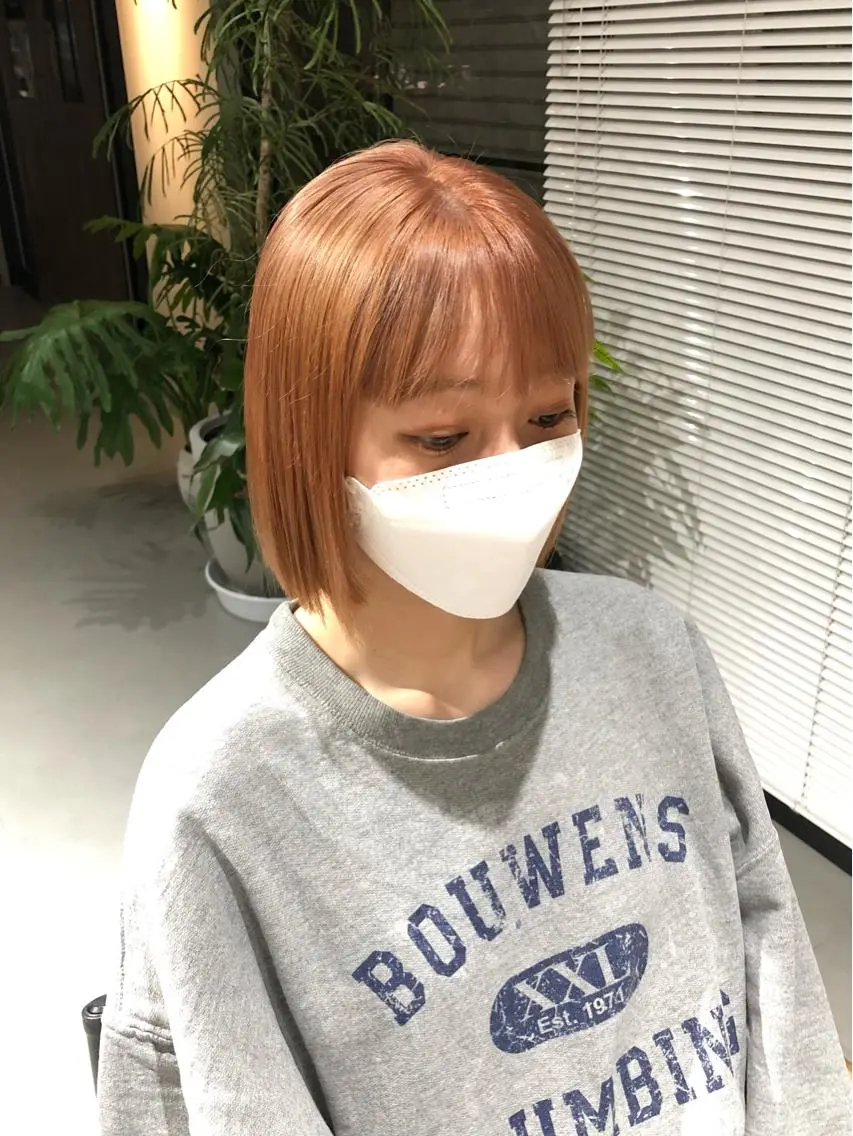 ショート カラー ベージュカラー オレンジ オレンジベージュ mizuki /メンズカット募集のヘアスタイル