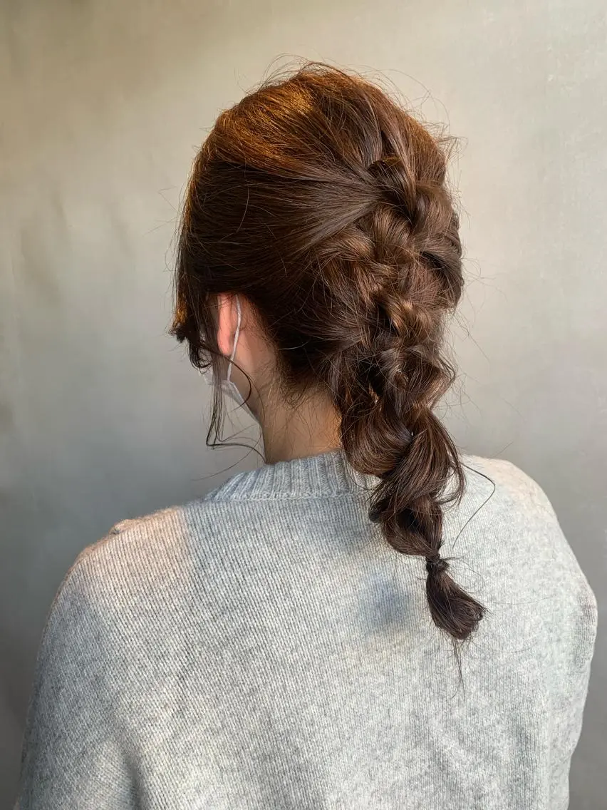 セミロング ヘアアレンジ カット ヘアカラー ピンクカラー/ mana🎀のヘアスタイル