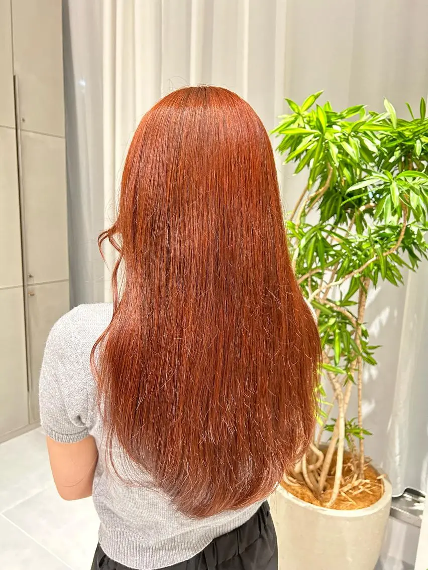 ロング カラー ダブルカラー オレンジ ヘアカラー トリートメント ヘアセット 垢抜け/レイヤー /艶カラー🪼風香のヘアスタイル