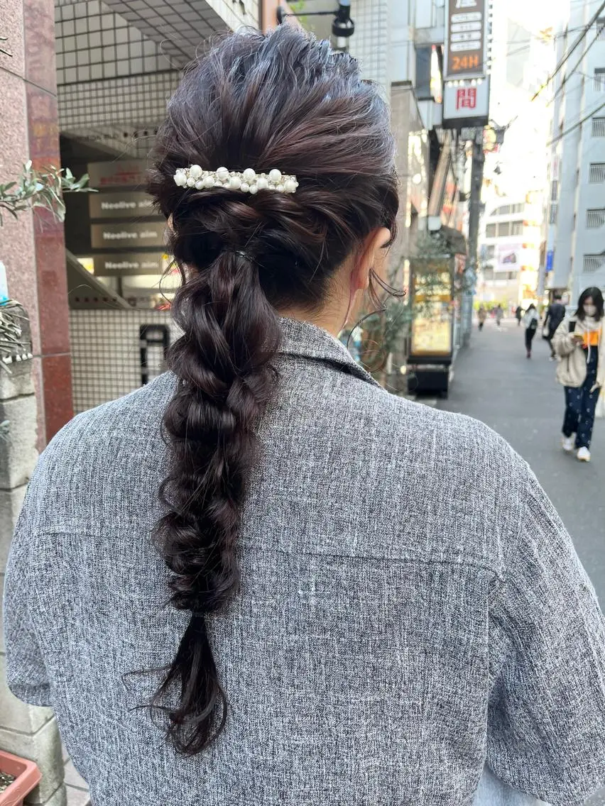 ヘアアレンジ 🐩透明感ミルクティ ーピンクニイナ🐩のヘアスタイル