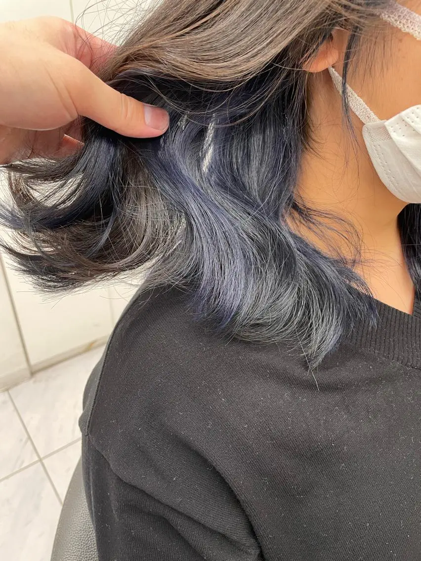 ミディアム カラー パーマ ヘアアレンジ メンズ キッズ ネイル マツエク・マツパ アイブロウ 🦋縮毛/韓国レイヤ ー/透明感カラー🦋のヘアスタイル
