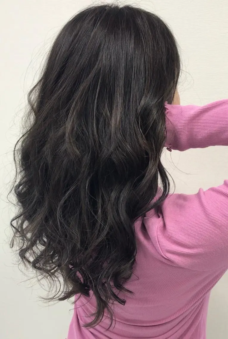 ロング カラー ブルーカラー ブルージュ レイヤー/大人ボブ 渡邉【日吉美容室】のヘアスタイル