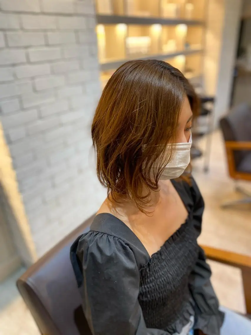 ミディアム パーマ ヨシダ フミノリのヘアスタイル