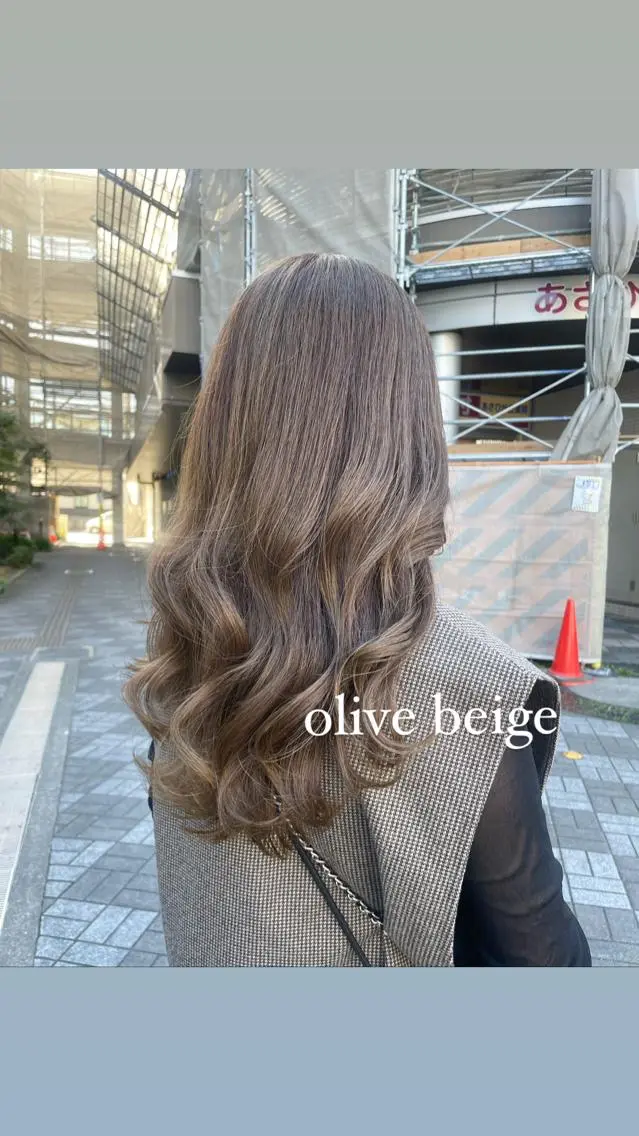 ロング カラー ベージュカラー 透明感カラー ハイライトカラー オリーブベージュ オレンジ 🌸HONOKA🌸 【グレージュ】のヘアスタイル