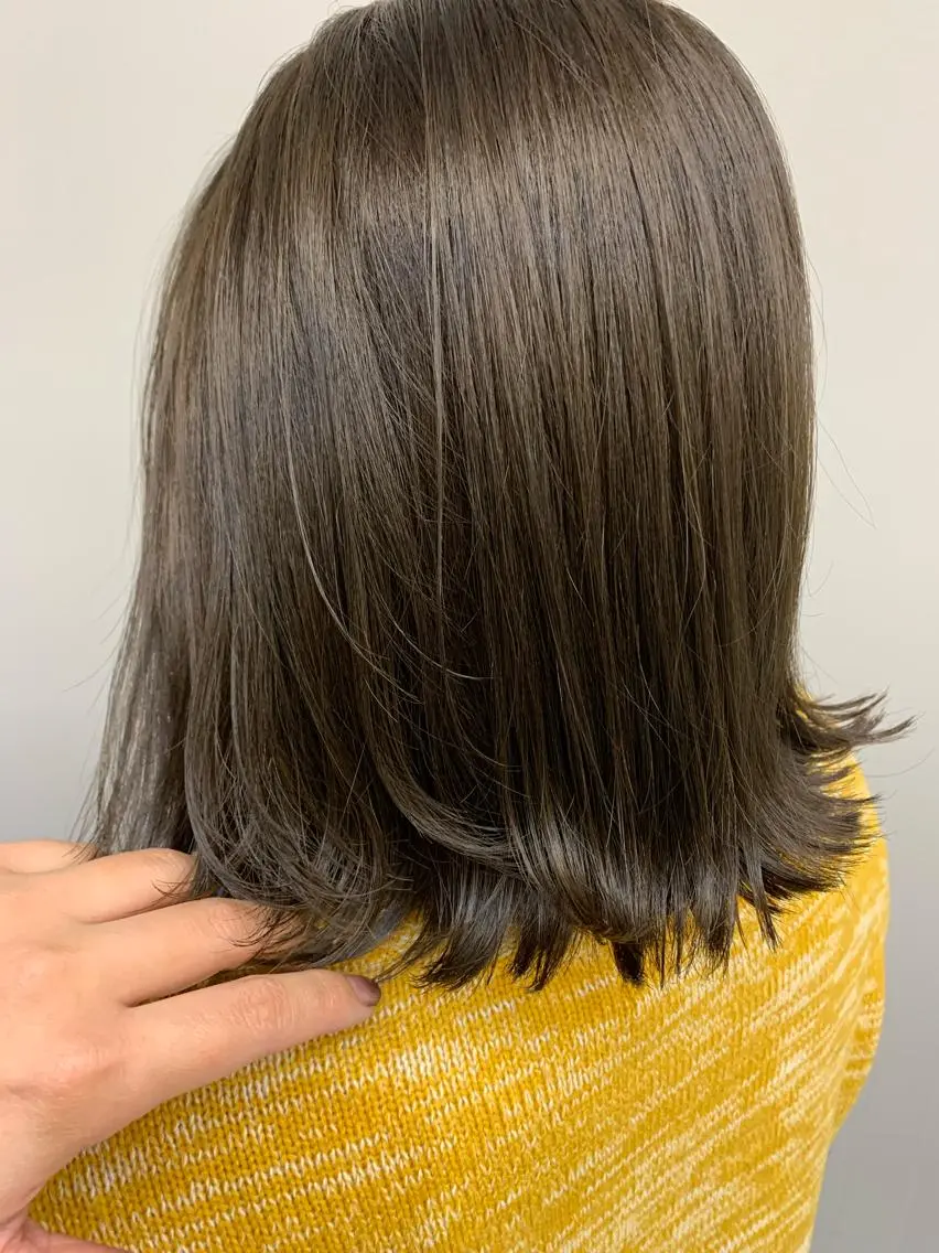 ミディアム カラー ブリーチ 透明感カラー ブリーチなしカラー theF___ yukoのヘアスタイル