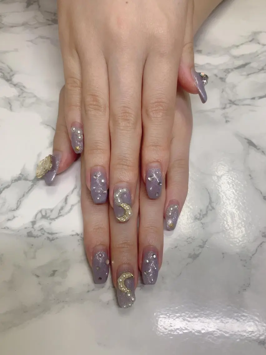 ネイル ハンドネイル はな💎ネイル ワンホン、長さ出しのネイルデザイン