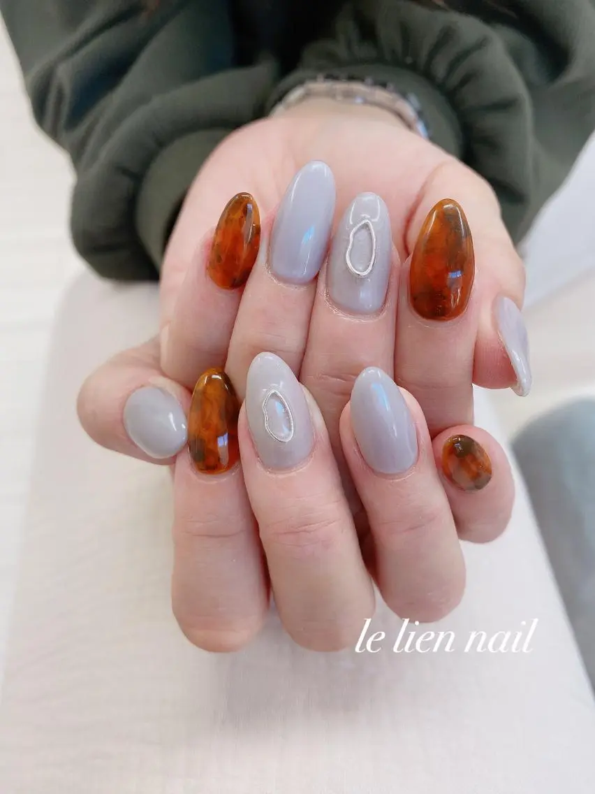 ネイル アートネイル べっ甲ネイル ニュアンスネイル le lien nailのネイルデザイン