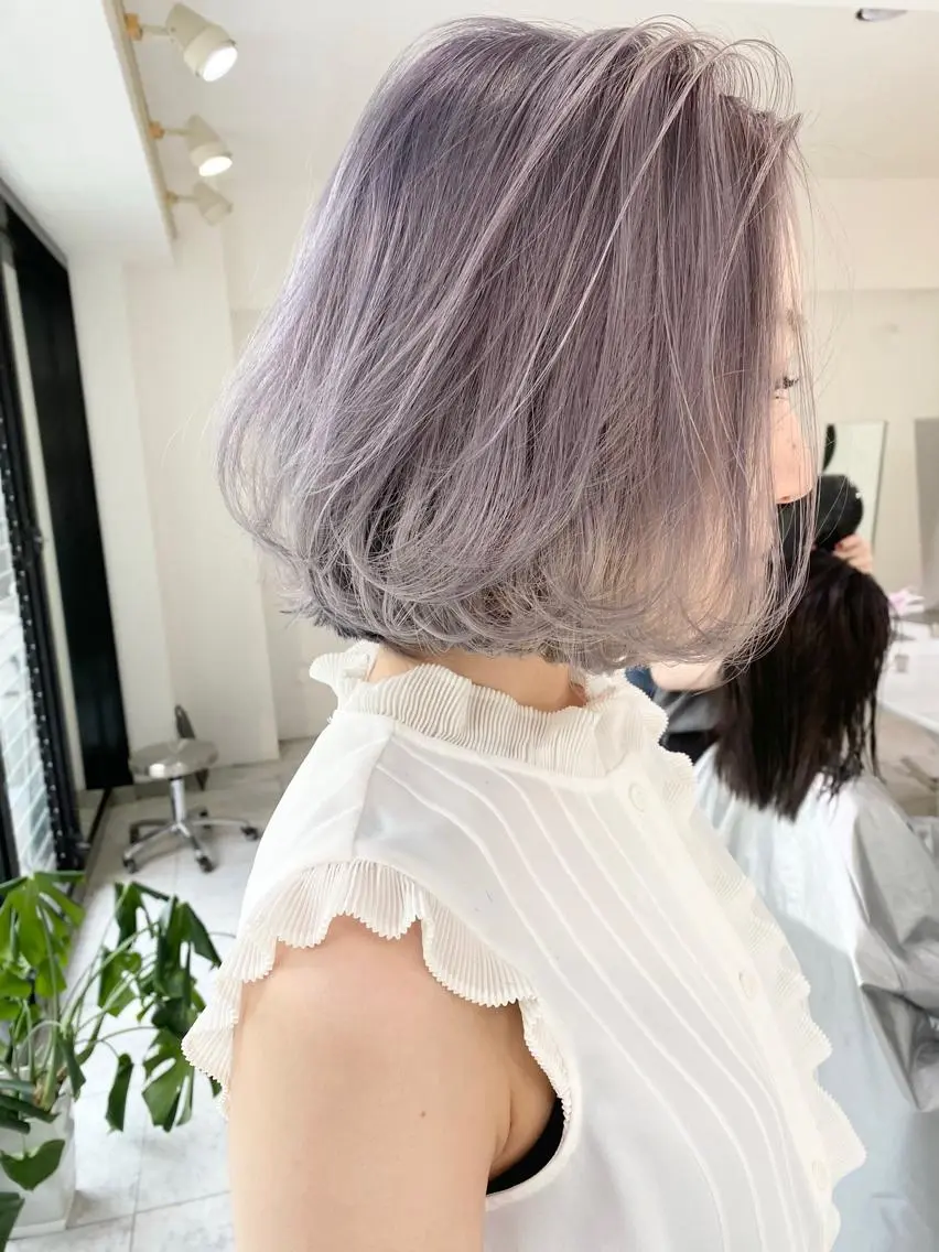 ショート カラー ヘアアレンジ 結婚式・ブライダル アッシュ アッシュブラウン バレイヤージュ ベージュカラー カット ヘアカラー トリートメント 顔まわりレイヤー× 韓国ヘアオタベシンヤのヘアスタイル